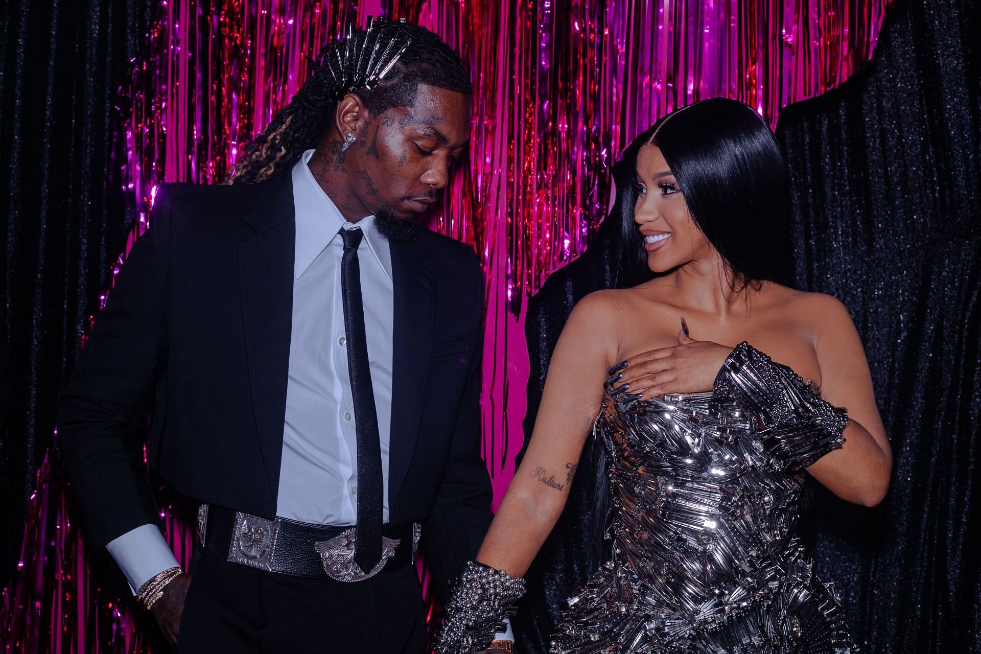Offset and Cardi B attend the 2023 MTV Video Music Awards - Arrivals - (Image via Getty)